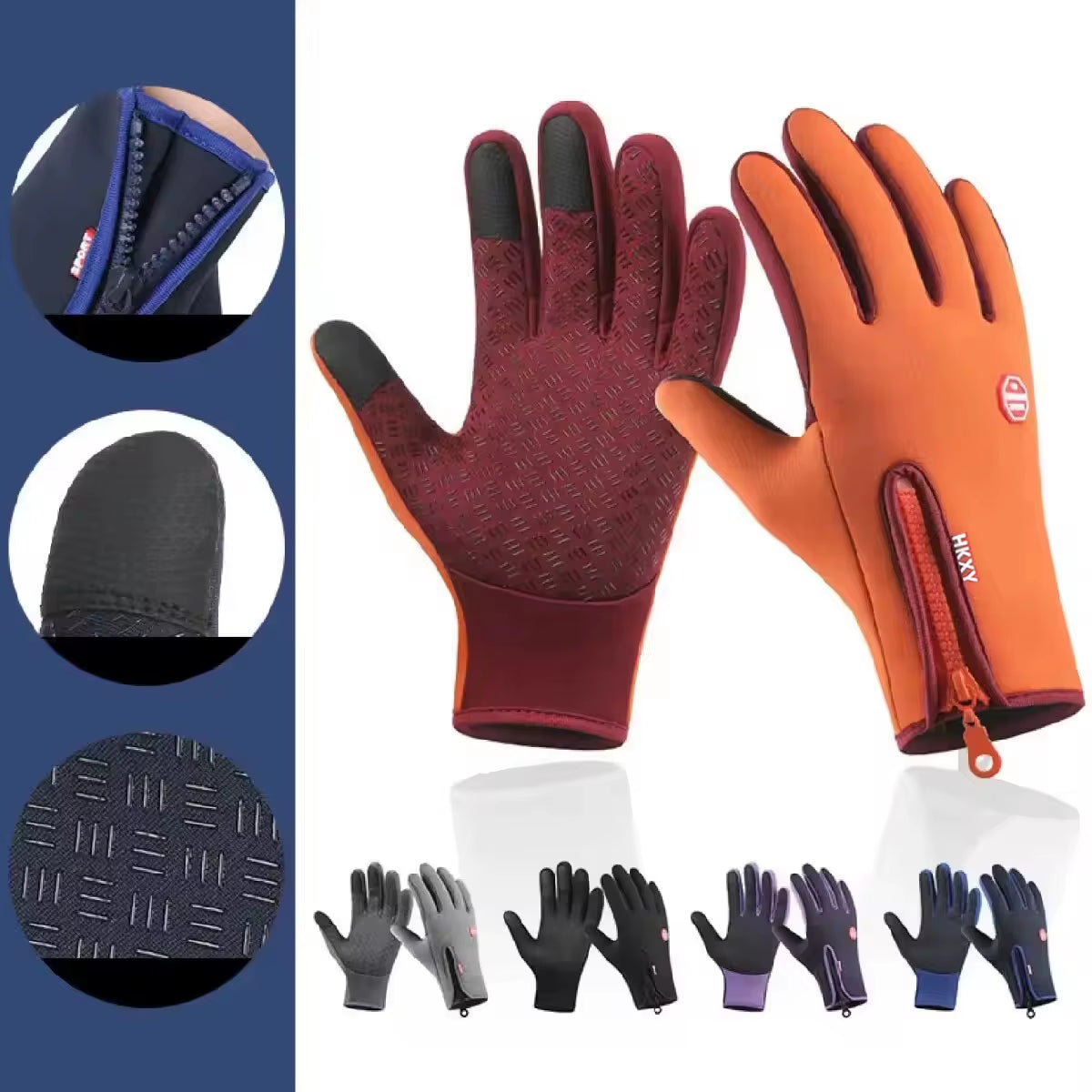 Gants Chauds Pour Écran Tactile, Pour Cyclisme En Plein Air, Conduite De Moto, Imperméables, Froids, Coupe-Vent, Antidérapants, Pour Femmes Et Hommes, Gants De Ski D'Hiver