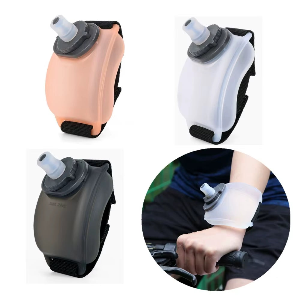 Bouteille D'Eau De Poignet Portable De 200ML, Flacon Souple En Silicone, Support De Bouilloire, Sac De Rangement De Poignet Pour Marathon, Équitation, Fitness, Escalade, Mini