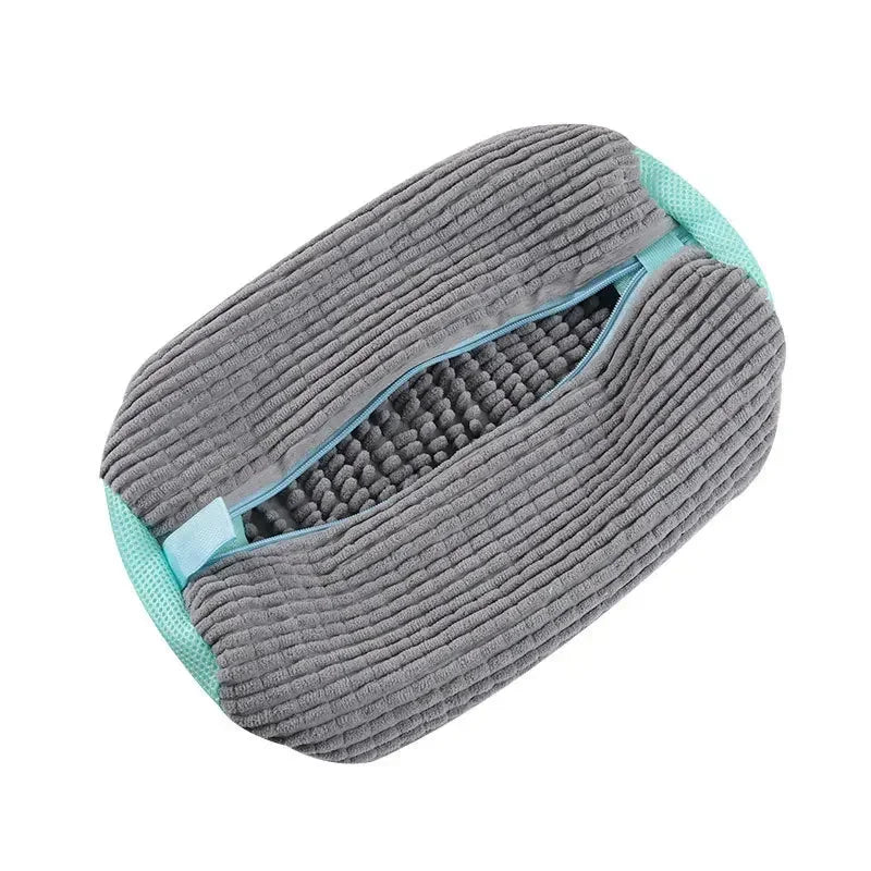 Shoe Washing Bag Padded Laundry Organizer Breathable Mesh Washable Protector for Sneakers Fluffy Fibers Machine Friendly