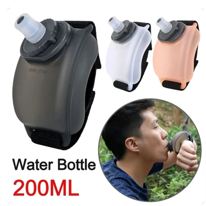 Bouteille D'Eau De Poignet Portable De 200ML, Flacon Souple En Silicone, Support De Bouilloire, Sac De Rangement De Poignet Pour Marathon, Équitation, Fitness, Escalade, Mini