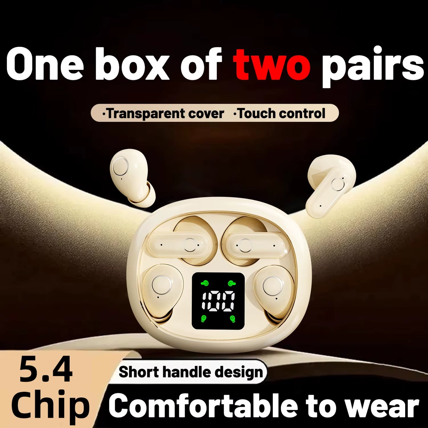 Petits Mini Écouteurs De Couchage 2 En 1, Écouteurs Sans Fil Bluetooth 5.4, Oreillettes À Double Casque Stéréo Basse Hifi, Réduction Du Bruit