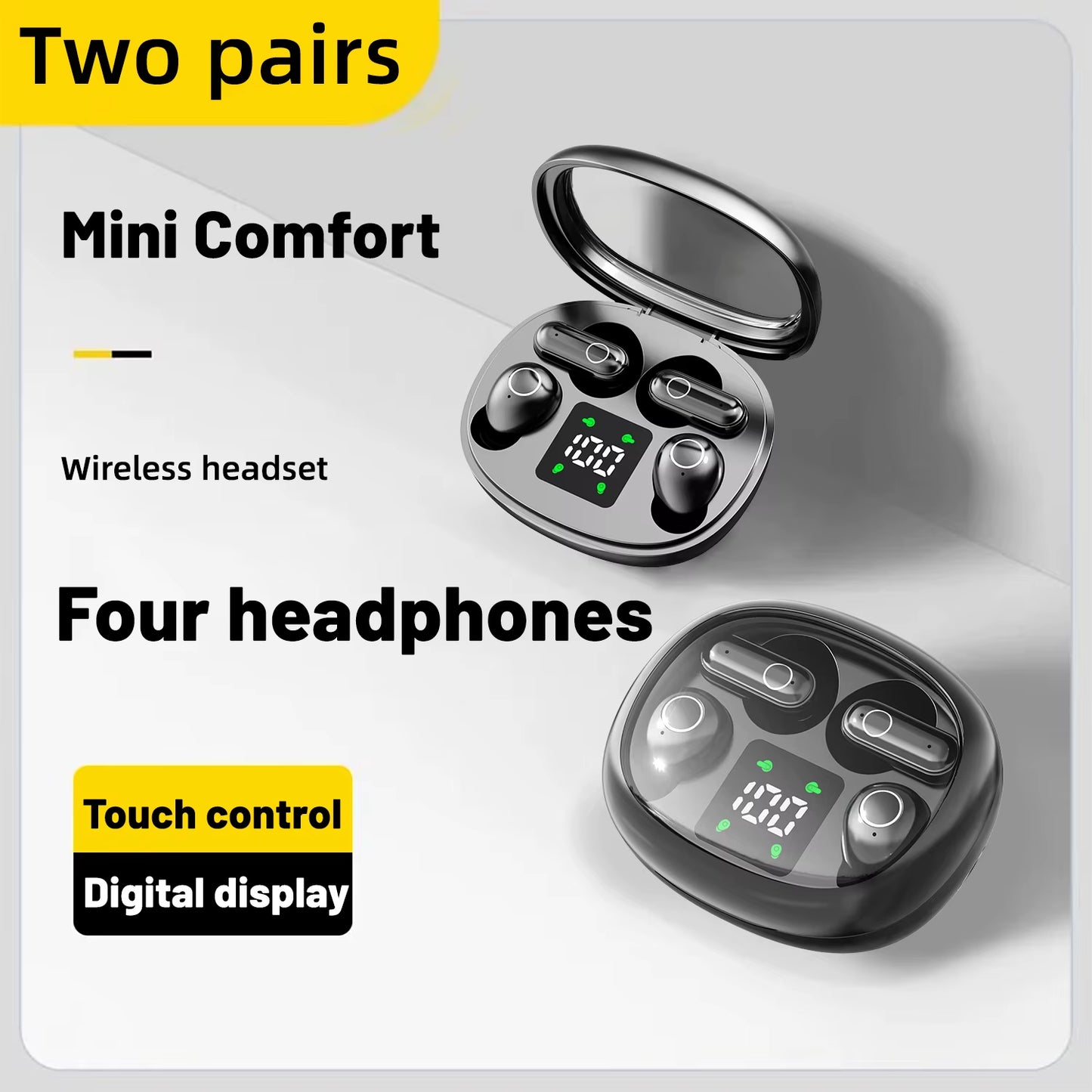 Petits Mini Écouteurs De Couchage 2 En 1, Écouteurs Sans Fil Bluetooth 5.4, Oreillettes À Double Casque Stéréo Basse Hifi, Réduction Du Bruit