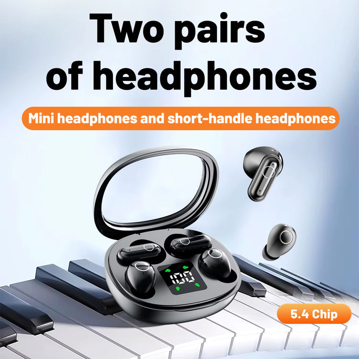 Petits Mini Écouteurs De Couchage 2 En 1, Écouteurs Sans Fil Bluetooth 5.4, Oreillettes À Double Casque Stéréo Basse Hifi, Réduction Du Bruit