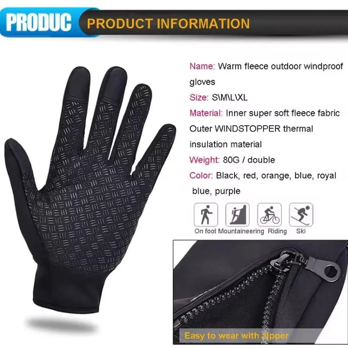 Gants Chauds Pour Écran Tactile, Pour Cyclisme En Plein Air, Conduite De Moto, Imperméables, Froids, Coupe-Vent, Antidérapants, Pour Femmes Et Hommes, Gants De Ski D'Hiver